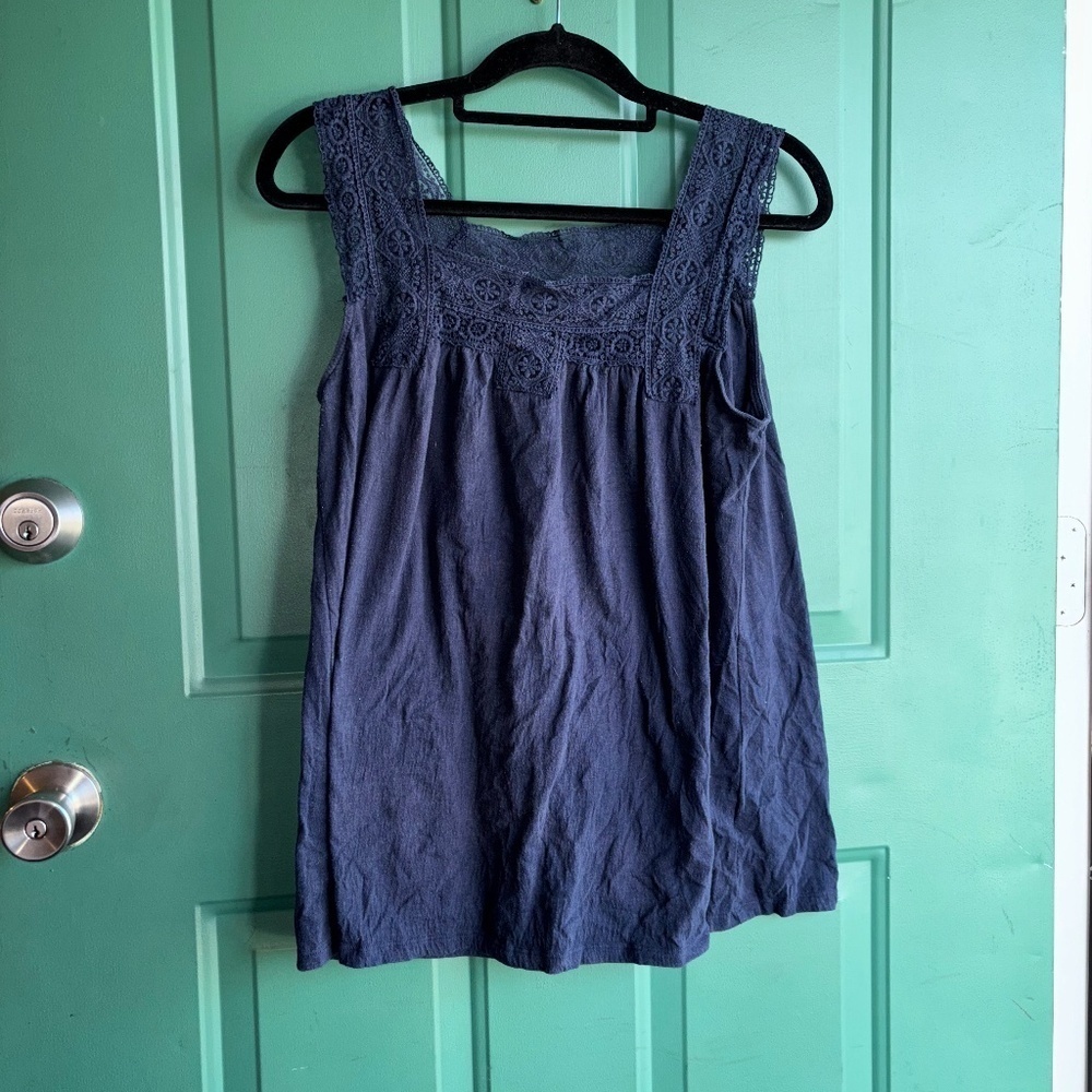 RXB size large navy blue lace tank top